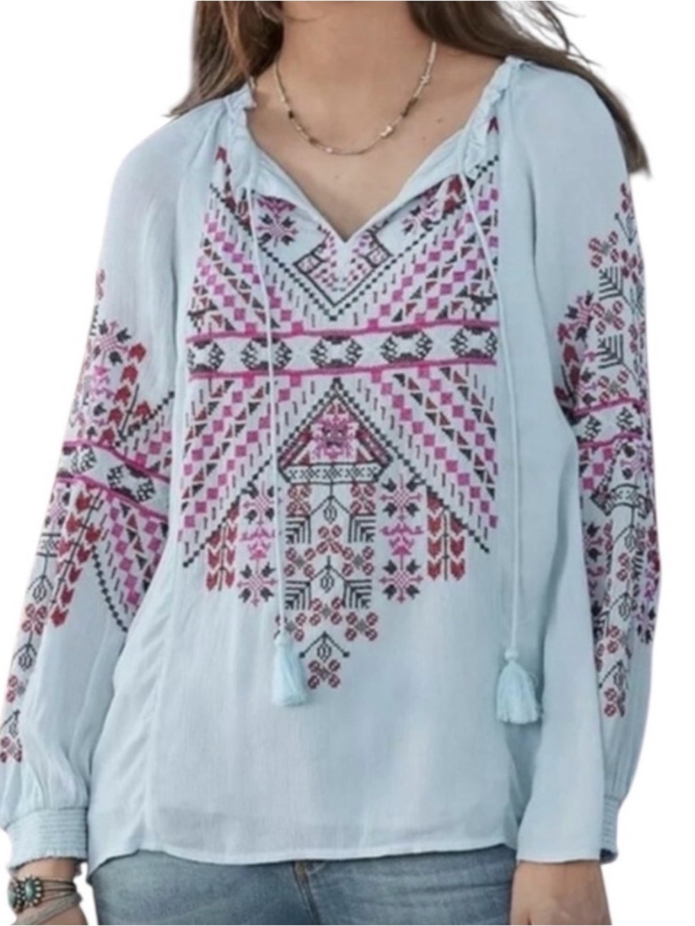 Sundance "Pave The Way" Embroidered Top,